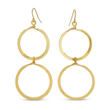 Load image into Gallery viewer, Lightly Hammered Double Open Circle Earrings