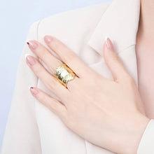 Load image into Gallery viewer, 16K Gold Filled Wide Hammered Organic Texture Chunky Statement Adjustable Ring | Rings-00416