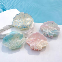 Load image into Gallery viewer, Sparkly Shell-Shaped Hair Claw, Beach Claw Clip: PurpleBlue
