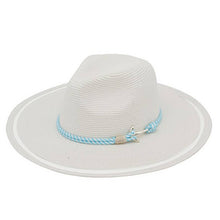Load image into Gallery viewer, Sheer Brim Sun Hat With Nautical Rope &amp; Anchor Detail