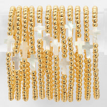 Load image into Gallery viewer, 4mm Stretch Beaded Bracelet w/ Cross