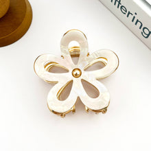 Load image into Gallery viewer, Metal Hollow White Flower Claw Clip