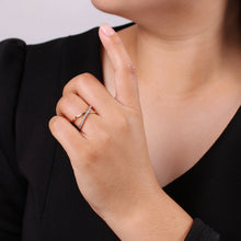 Load image into Gallery viewer, Gold Infinity Ring | Criss Cross Ring | Dainty Fine Ring or Delicate Thumb Ring | Open Ring | Adjustable Ring | Micro Pave CZ Ring R055