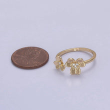 Load image into Gallery viewer, Dainty Daisy Ring in Gold / Silver Open Adjustable Flower Ring U-493 U-494: Gold