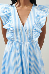 Striped Fairness Poplin Suplice Midi Dress