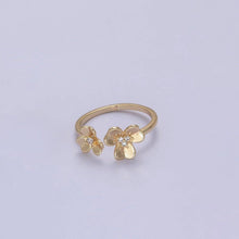 Load image into Gallery viewer, Dainty Daisy Ring in Gold / Silver Open Adjustable Flower Ring U-493 U-494: Gold