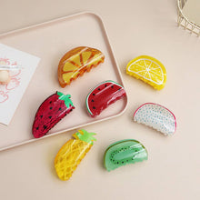 Load image into Gallery viewer, Fun Fruit - Inspired Print Hair Claw Clips: Lemon