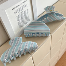 Load image into Gallery viewer, Fashionable Blue - White Striped Patterns Hair Claws: Purple-B
