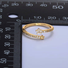 Load image into Gallery viewer, 24K Gold Filled Micro Paved CZ Flower Celestial Star Claw Ring | O825