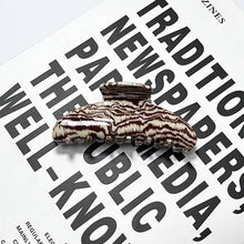 Load image into Gallery viewer, Vintage Two-Tone Swirl Pattern Hair Clamp: BrownBeige