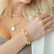 Load image into Gallery viewer, 4mm Stretch Medium Pearl Bracelet