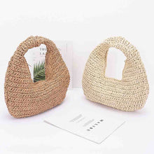 Load image into Gallery viewer, Faux Straw Braided Bindle Bag