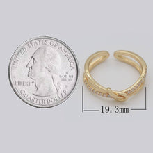 Load image into Gallery viewer, Gold Ring Double Band Ring Gold Twisted Stacking Ring Cz Ring Open Ring Adjustable Ring for Minimalist Jewelry Gift Idea S-219
