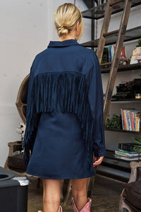 Navy Fringe Rodeo Dress