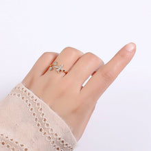 Load image into Gallery viewer, Dainty Elegant Butterfly and Flower 18K Gold Filled Adjustable Ring - R271