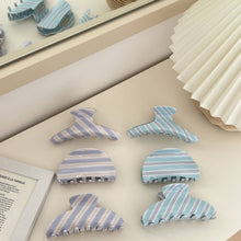 Load image into Gallery viewer, Fashionable Blue - White Striped Patterns Hair Claws: Purple-B
