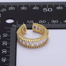 Load image into Gallery viewer, 16K Gold Filled Clear CZ Baguette Lined Band Ring | O-008
