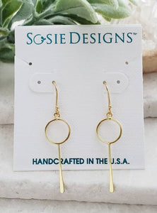 Gold Circle Paddle Earrings