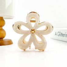 Load image into Gallery viewer, Metal Hollow White Flower Claw Clip