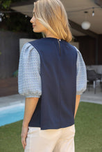 Load image into Gallery viewer, Tweed Puff Sleeved Knit Body Top