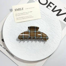 Load image into Gallery viewer, Classic Tartan Plaid Pattern Hair Claw Clip: BrownBlue