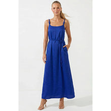 Load image into Gallery viewer, Capri Blue Maxi Dress With Flower Belt