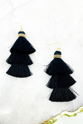 Black Tassel Earrings