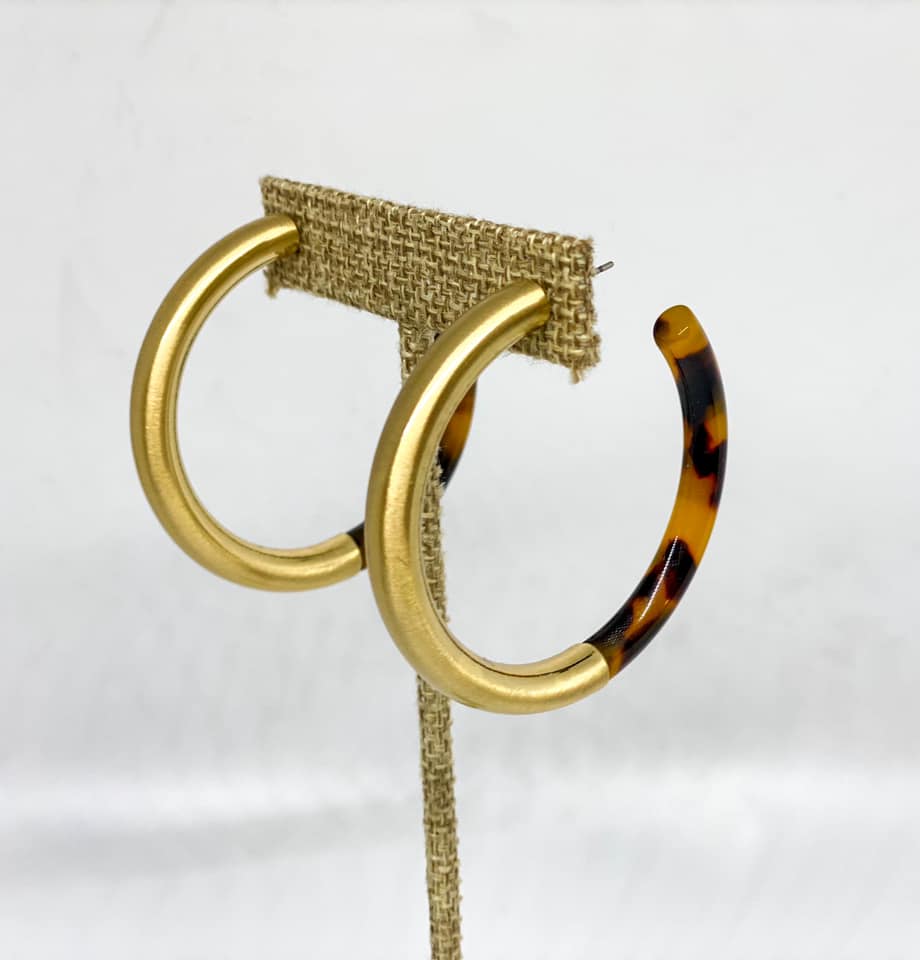 Tortoise and Gold Hoops