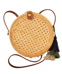 Straw Bag Purse For Women (Beehive Natural)