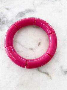 Hot Pink Acrylic Bracelet