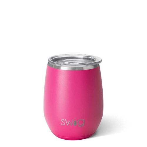Hot Pink Insulated Wine Glass